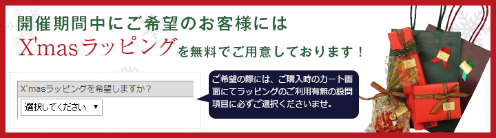 ご希望のお客様にはX'masラッピングでご用意しております!