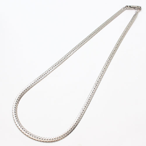 腕時計、アクセサリー レディースアクセサリー チタンヘリンボーンネックレス ワイド（6.5mm幅） 50cm ※ギフト 