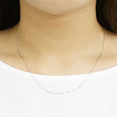 送料無料 日本製 18金 K18wg 18金ホワイトゴールド ネックレス チェーン 45cm ゆったりペダル 12 Ng13 ジュエリーウォーク心斎橋