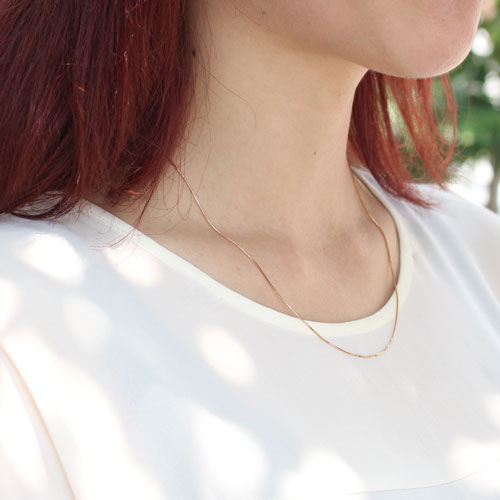 送料無料 日本製 18金 ネックレス ピンクゴールド K18pg フリーサイズ スライド ベネチアン チェーン 50cm 98 Ng13 ジュエリーウォーク心斎橋