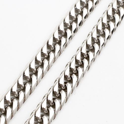 送料無料 日本製 Mare マーレ６面カットキヘイ ダブル喜平 ゲルマニウム入 純チタン Titanium ネックレス 50cm 3644 Tz17 ジュエリーウォーク心斎橋