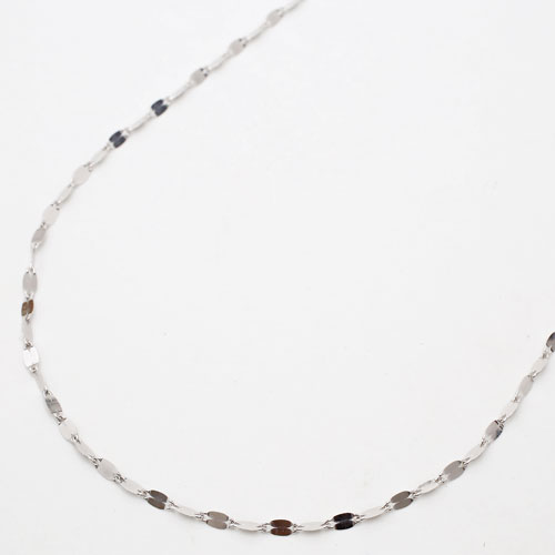 送料無料 日本製 18金ホワイトゴールド 18金 18kwg ネックレス チェーン ペダル 50cm 1 5g 3664 Ns17 ジュエリーウォーク心斎橋