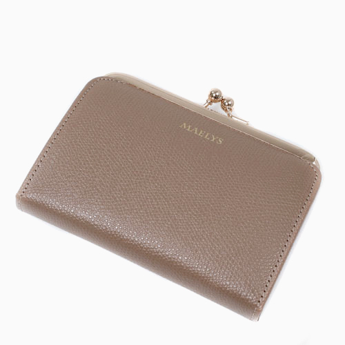 送料無料 財布 二つ折り財布 ウォレット 小銭入れ お守り がま口 レザー 牛革 革 ベージュ オーク お洒落 オシャレ 女性 レディース プレゼント 贈り物 アイテム 4585 Mz21 ジュエリーウォーク心斎橋
