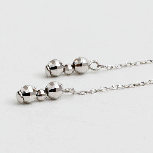 送料無料 日本製 プラチナ850 Pt850 ピアス ミラーボール 小豆 アズキ チェーン 2way アメリカンタイプ 5152 Pg16 ジュエリーウォーク心斎橋