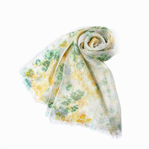 送料無料 インド製 花柄ストール マフラー ショール イエロー ファッション雑貨 レーヨン シルク 花柄 フラワー ピンク カディー インド製 直輸入 5648 Id21 ジュエリーウォーク心斎橋