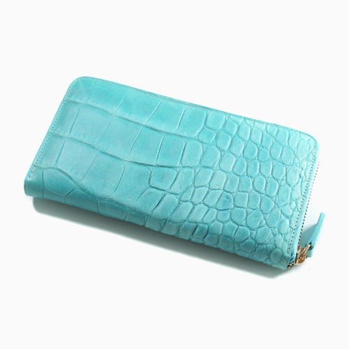 送料無料 財布 長財布 ウォレット ロングウォレット 小銭入れ お守り レザー 牛革 革 クロコ調 スカイブルー お洒落 オシャレ 男女兼用 男性 メンズ 女性 レディース プレゼント 贈り物 アイテム 5653 To21 ジュエリーウォーク心斎橋