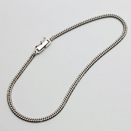 【中折式留具】【ダブル6面カット喜平】【Pt850刻印入り】プラチナ ブレスレット キヘイ チェーン 18cm 5.6g 6面カット 喜平 2013-BP12