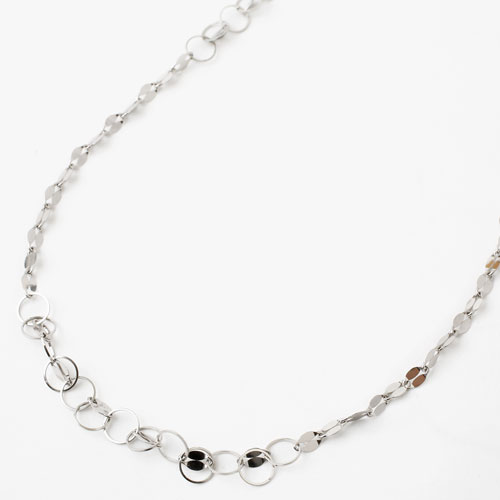 プラチナ850 ロングネックレス 80cm 9.3g サークル&ペダル 3781-NM18
